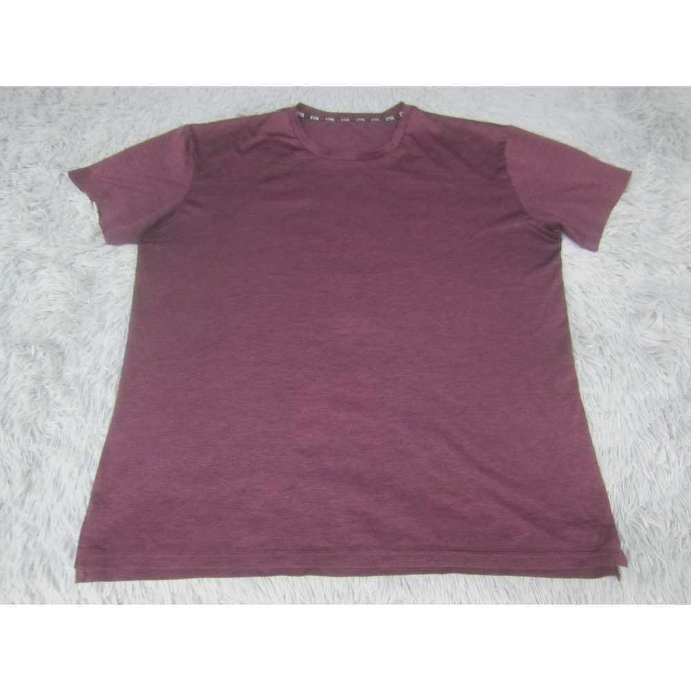 ZYIA Active Shirt Mens XL Purple Solid Athletic Crewneck Logo‎ Tee Performance